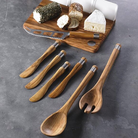 Berard Acero Olivewood Spreaders, Set of 4 - Picture 3 of 3